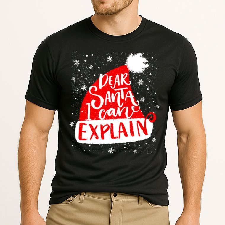 Santa Hat Dear Santa I Can Explain Christmas Cooling Performance Crew T-Shirt