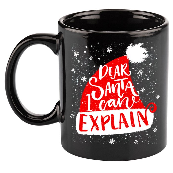 Santa Hat Dear Santa I Can Explain Christmas 11oz C Handle Ceramic Mug