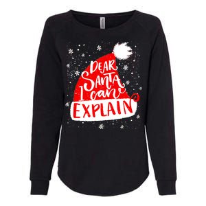 Santa Hat Dear Santa I Can Explain Christmas Womens California Wash Sweatshirt