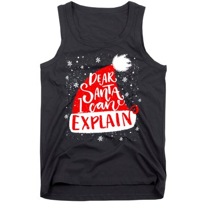 Santa Hat Dear Santa I Can Explain Christmas Tank Top