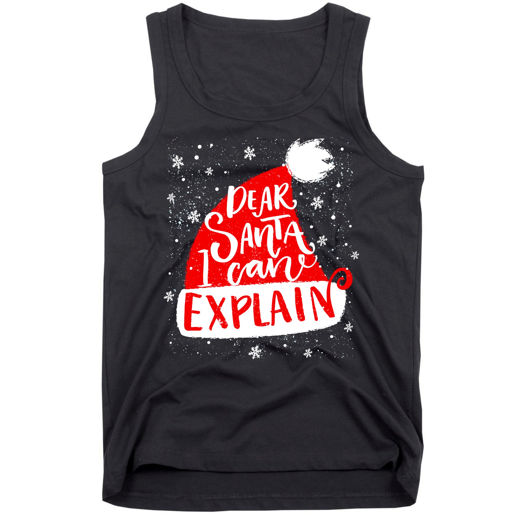 Santa Hat Dear Santa I Can Explain Christmas Tank Top