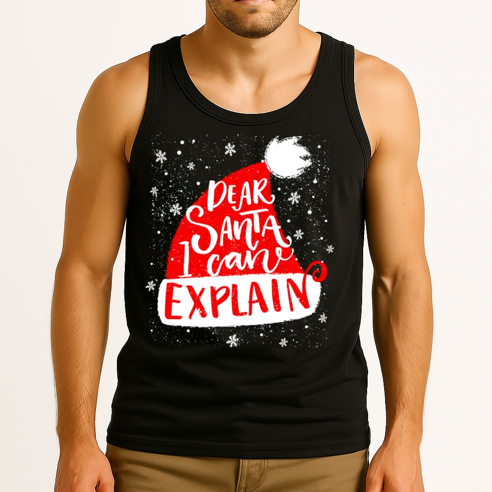 Santa Hat Dear Santa I Can Explain Christmas Tank Top