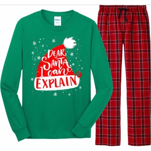 Santa Hat Dear Santa I Can Explain Christmas Long Sleeve Pajama Set