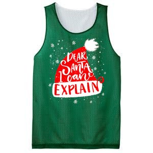 Santa Hat Dear Santa I Can Explain Christmas Mesh Reversible Basketball Jersey Tank