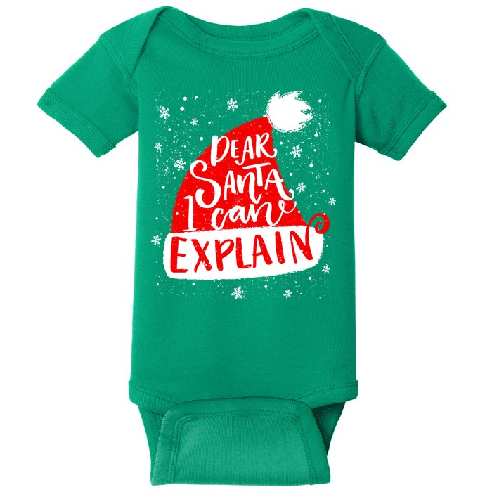 Santa Hat Dear Santa I Can Explain Christmas Baby Bodysuit