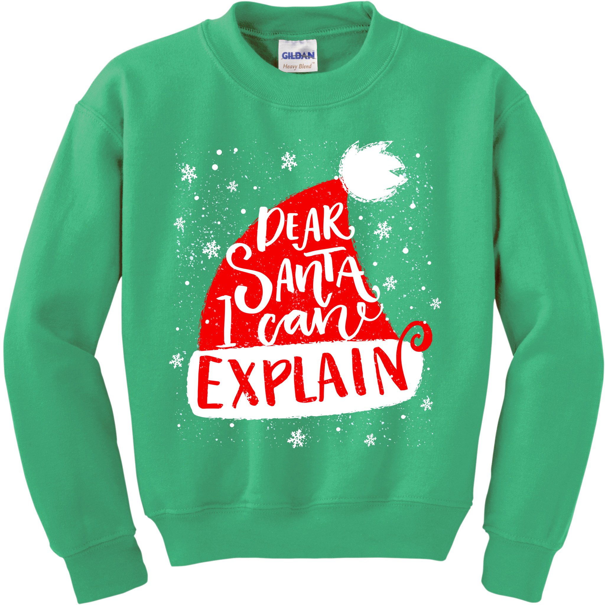 Santa Hat Dear Santa I Can Explain Christmas Kids Sweatshirt
