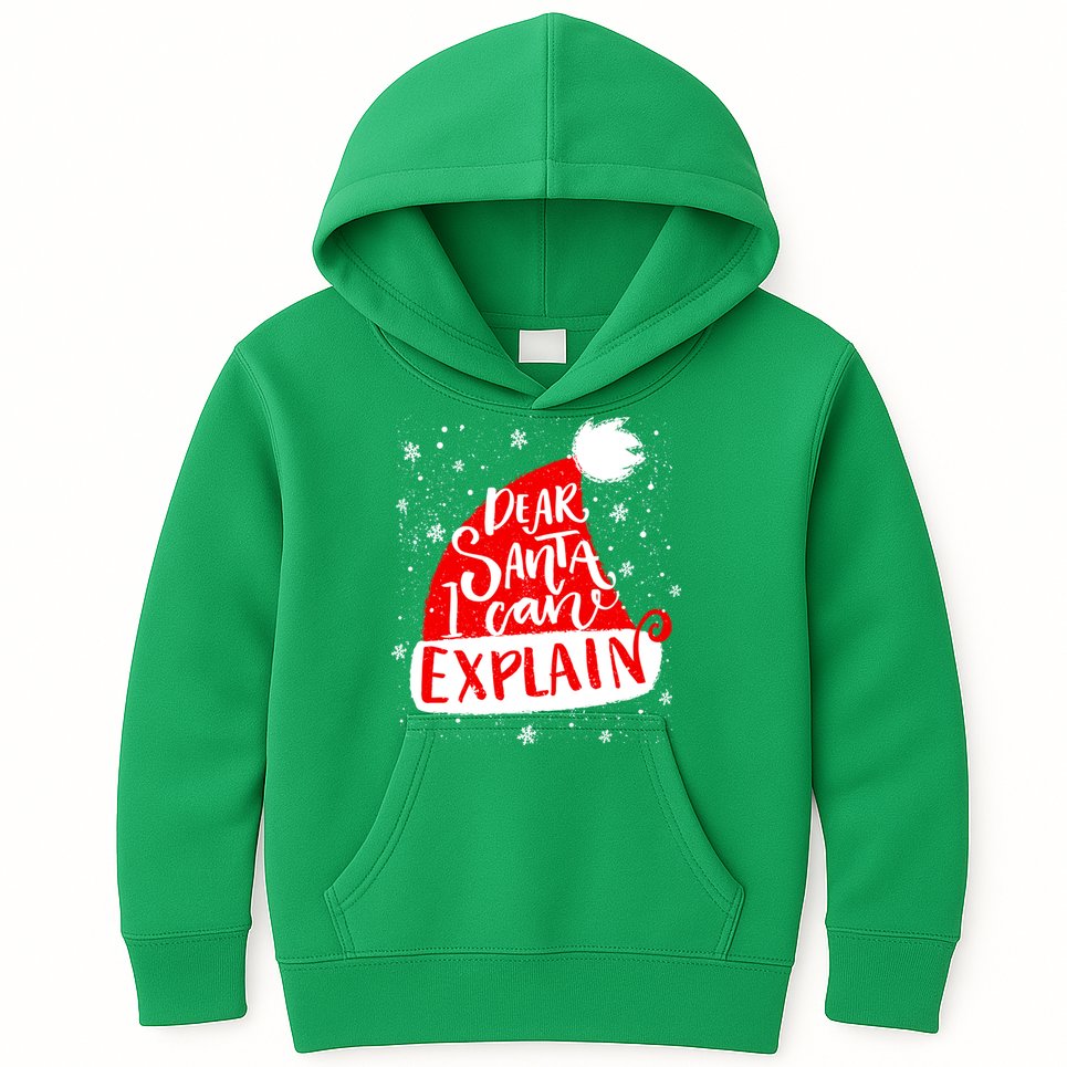 Santa Hat Dear Santa I Can Explain Christmas Kids Hoodie