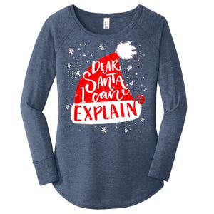 Santa Hat Dear Santa I Can Explain Christmas Women's Perfect Tri Tunic Long Sleeve Shirt