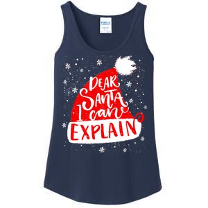 Santa Hat Dear Santa I Can Explain Christmas Ladies Essential Tank