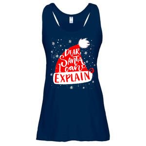 Santa Hat Dear Santa I Can Explain Christmas Ladies Essential Flowy Tank