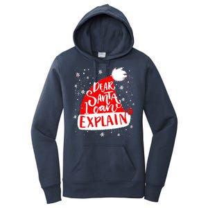 Santa Hat Dear Santa I Can Explain Christmas Women's Pullover Hoodie