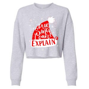 Santa Hat Dear Santa I Can Explain Christmas Cropped Pullover Crew