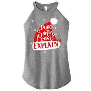 Santa Hat Dear Santa I Can Explain Christmas Women's Perfect Tri Rocker Tank