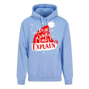 Santa Hat Dear Santa I Can Explain Christmas Unisex Surf Hoodie