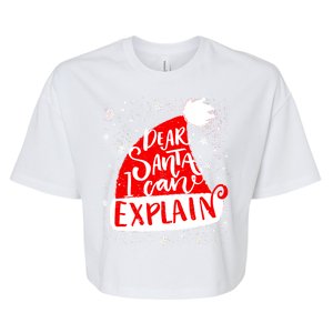 Santa Hat Dear Santa I Can Explain Christmas Bella+Canvas Jersey Crop Tee