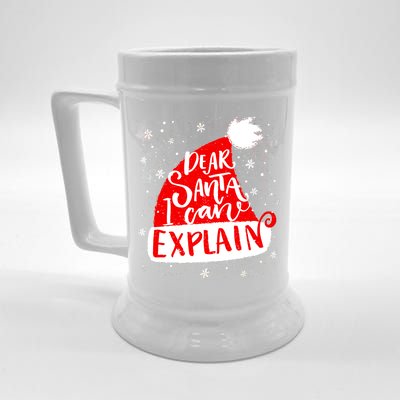 Santa Hat Dear Santa I Can Explain Christmas Beer Stein