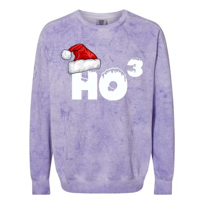 Santa HO HO3 Christmas Funny Colorblast Crewneck Sweatshirt