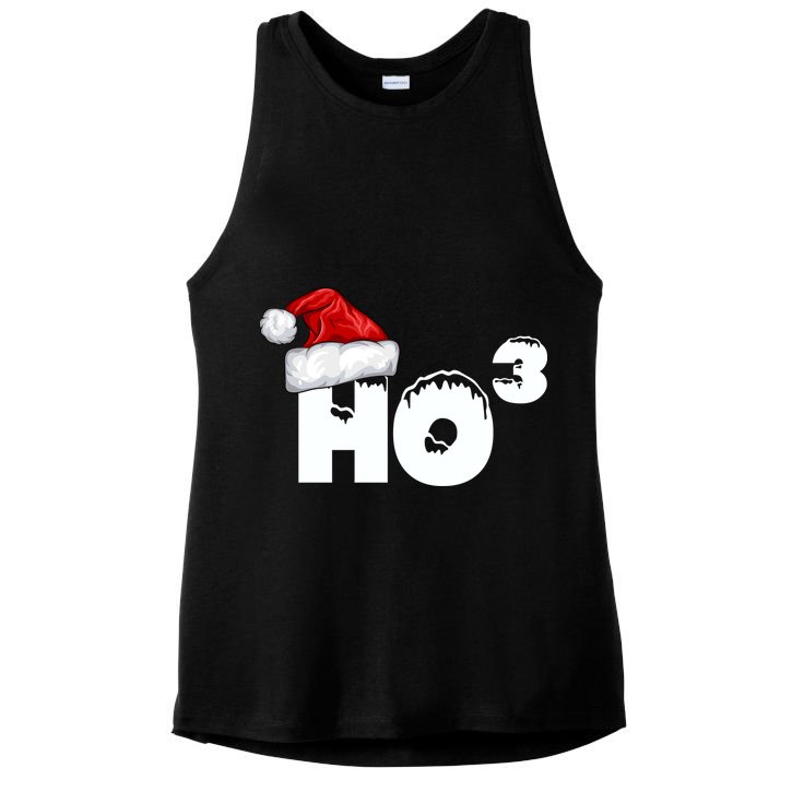 Santa HO HO3 Christmas Funny Ladies PosiCharge Tri-Blend Wicking Tank