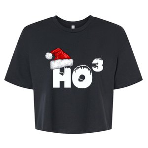 Santa HO HO3 Christmas Funny Bella+Canvas Jersey Crop Tee