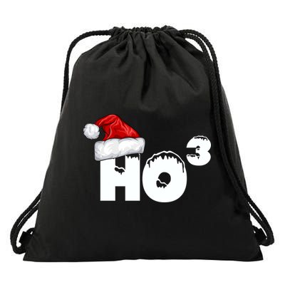 Santa HO HO3 Christmas Funny Drawstring Bag