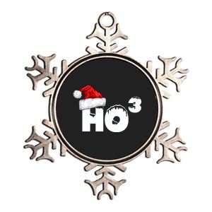 Santa HO HO3 Christmas Funny Metallic Star Ornament