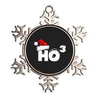 Santa HO HO3 Christmas Funny Metallic Star Ornament