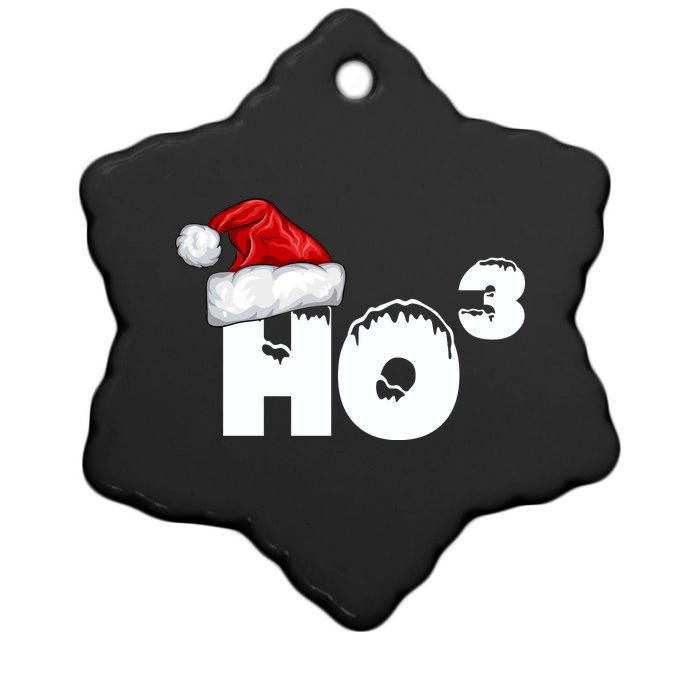 Santa HO HO3 Christmas Funny Ceramic Star Ornament