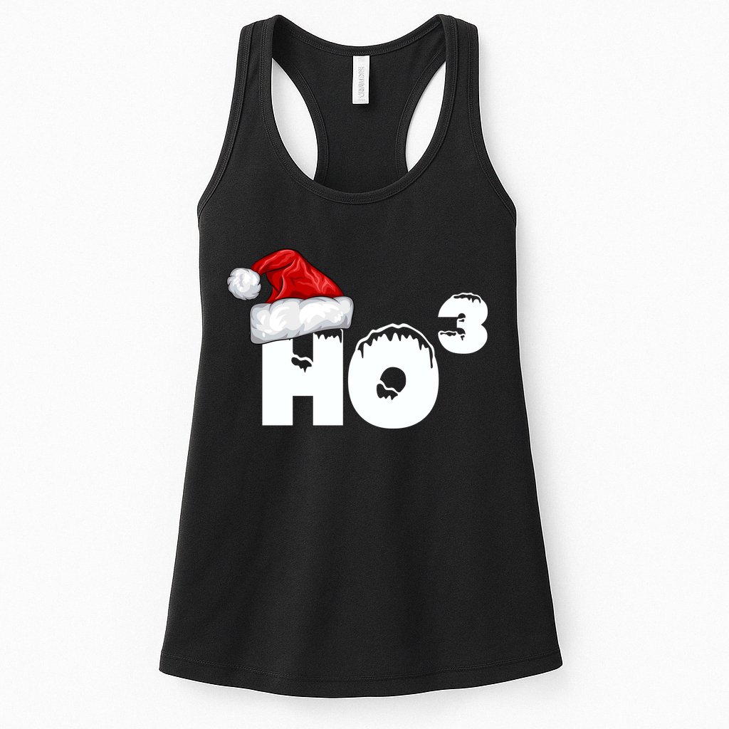 Santa HO HO3 Christmas Funny Womens Tank Top