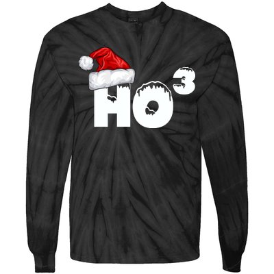 Santa HO HO3 Christmas Funny Tie-Dye Long Sleeve Shirt