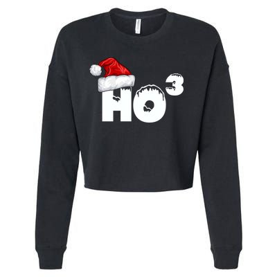 Santa HO HO3 Christmas Funny Cropped Pullover Crew