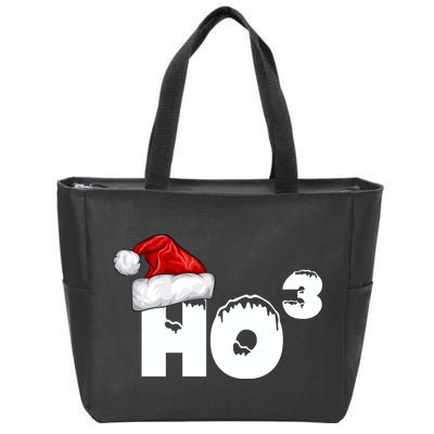 Santa HO HO3 Christmas Funny Zip Tote Bag