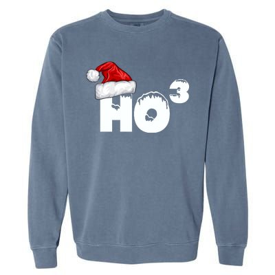 Santa HO HO3 Christmas Funny Garment-Dyed Sweatshirt