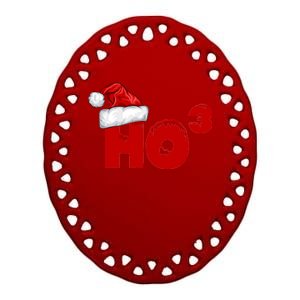 Santa HO HO3 Christmas Funny Ceramic Oval Ornament