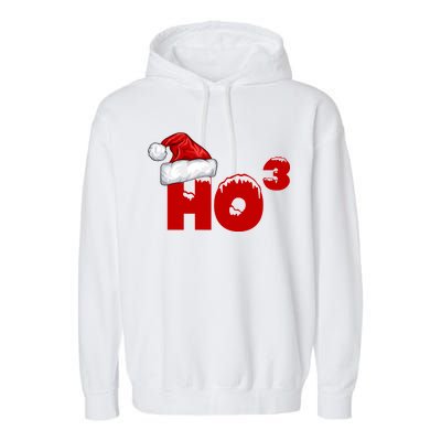 Santa HO HO3 Christmas Funny Garment-Dyed Fleece Hoodie