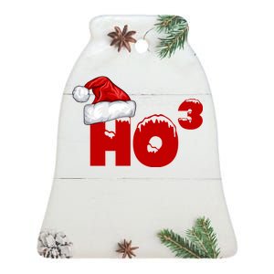 Santa HO HO3 Christmas Funny Ceramic Bell Ornament