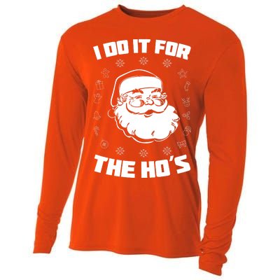 Santa I Do It For The Ho's Funny X-Mas Cooling Performance Long Sleeve Crew