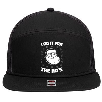 Santa I Do It For The Ho's Funny X-Mas 7 Panel Mesh Trucker Snapback Hat