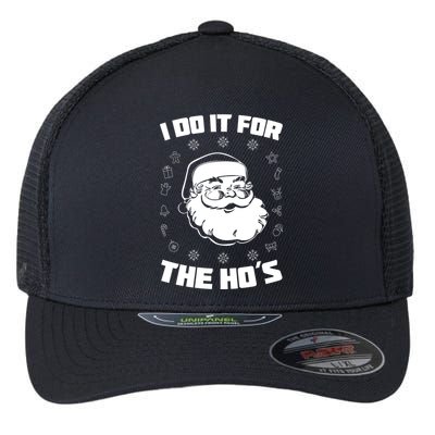 Santa I Do It For The Ho's Funny X-Mas Flexfit Unipanel Trucker Cap