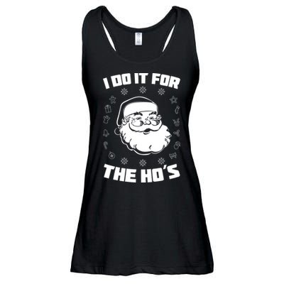 Santa I Do It For The Ho's Funny X-Mas Ladies Essential Flowy Tank