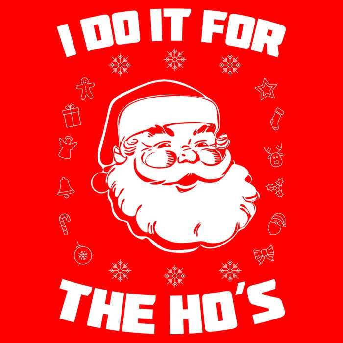 Santa I Do It For The Ho's Funny X-Mas Flat Bill Trucker Hat