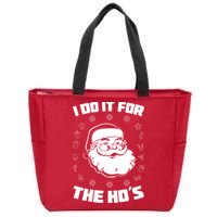 Santa I Do It For The Ho's Funny X-Mas Zip Tote Bag