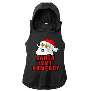 Santa Is My Homeboy Ladies PosiCharge Tri-Blend Wicking Draft Hoodie Tank