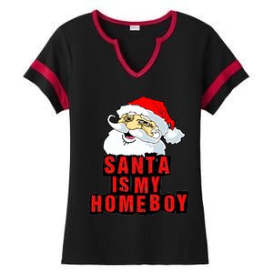 Santa Is My Homeboy Ladies Halftime Notch Neck Tee