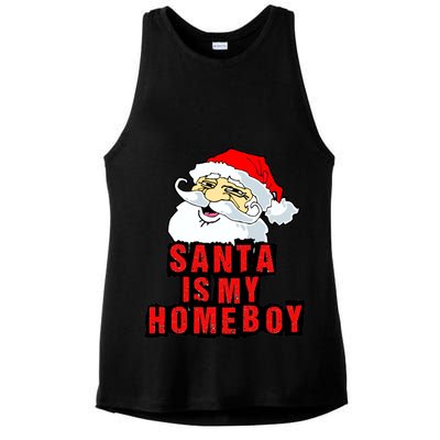 Santa Is My Homeboy Ladies PosiCharge Tri-Blend Wicking Tank