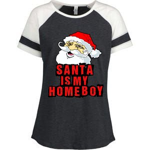 Santa Is My Homeboy Enza Ladies Jersey Colorblock Tee