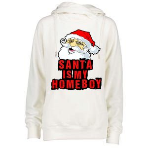 Santa Is My Homeboy Womens Funnel Neck Pullover Hood