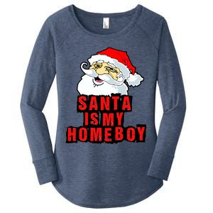 Santa Is My Homeboy Women's Perfect Tri Tunic Long Sleeve Shirt