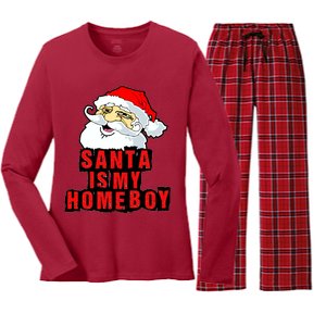 Santa Is My Homeboy Women's Long Sleeve Flannel Pajama Set 