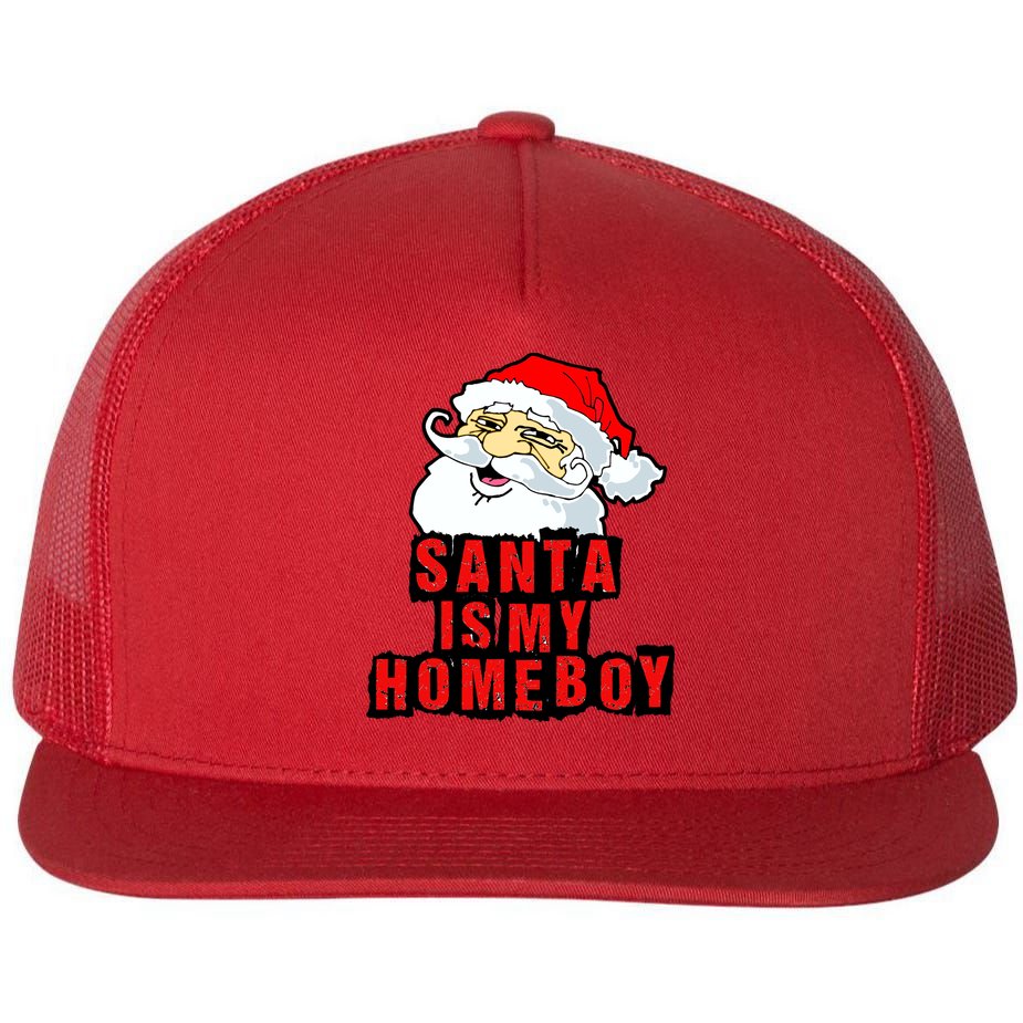 Santa Is My Homeboy Flat Bill Trucker Hat