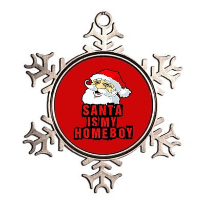 Santa Is My Homeboy Metallic Star Ornament